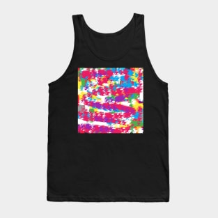 pixel art painting weird city of future Tank Top